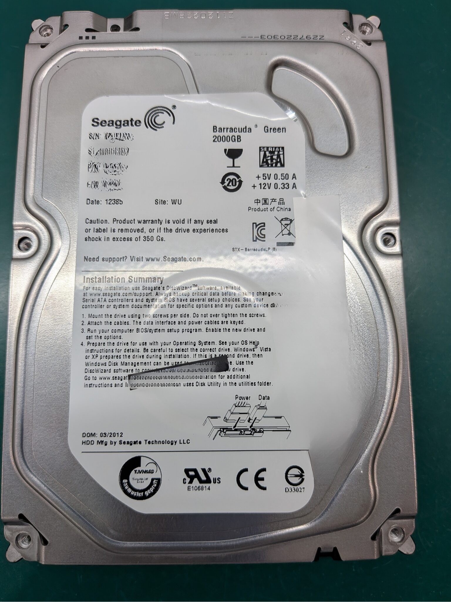 LaCie LCH-DB2TUTVS 本体（他社で復旧不可とされた状態）