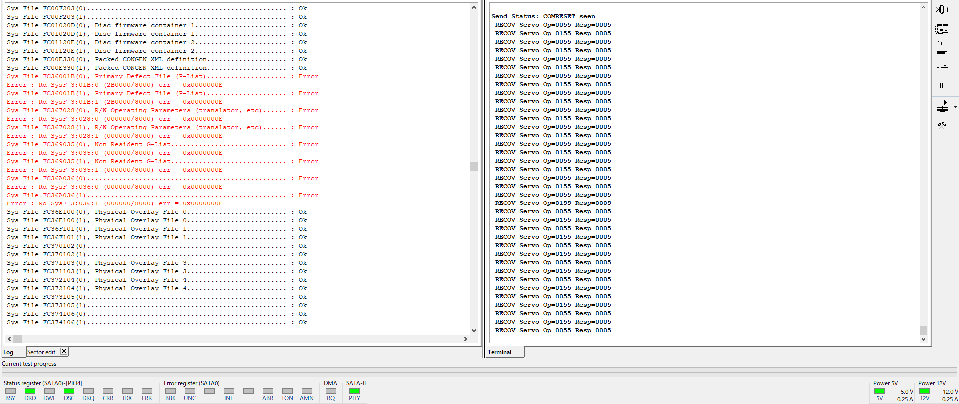 ファームウェアバックアップ時のエラー一覧