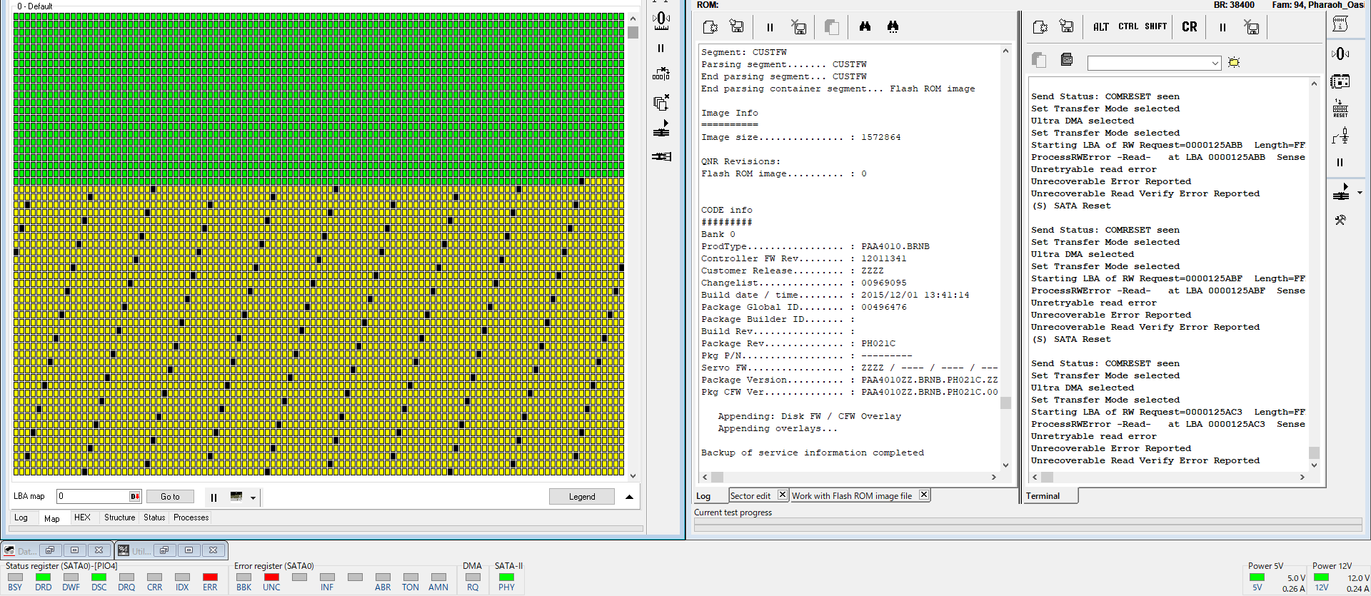 不完全な状態でのデータ読み出し結果マップ